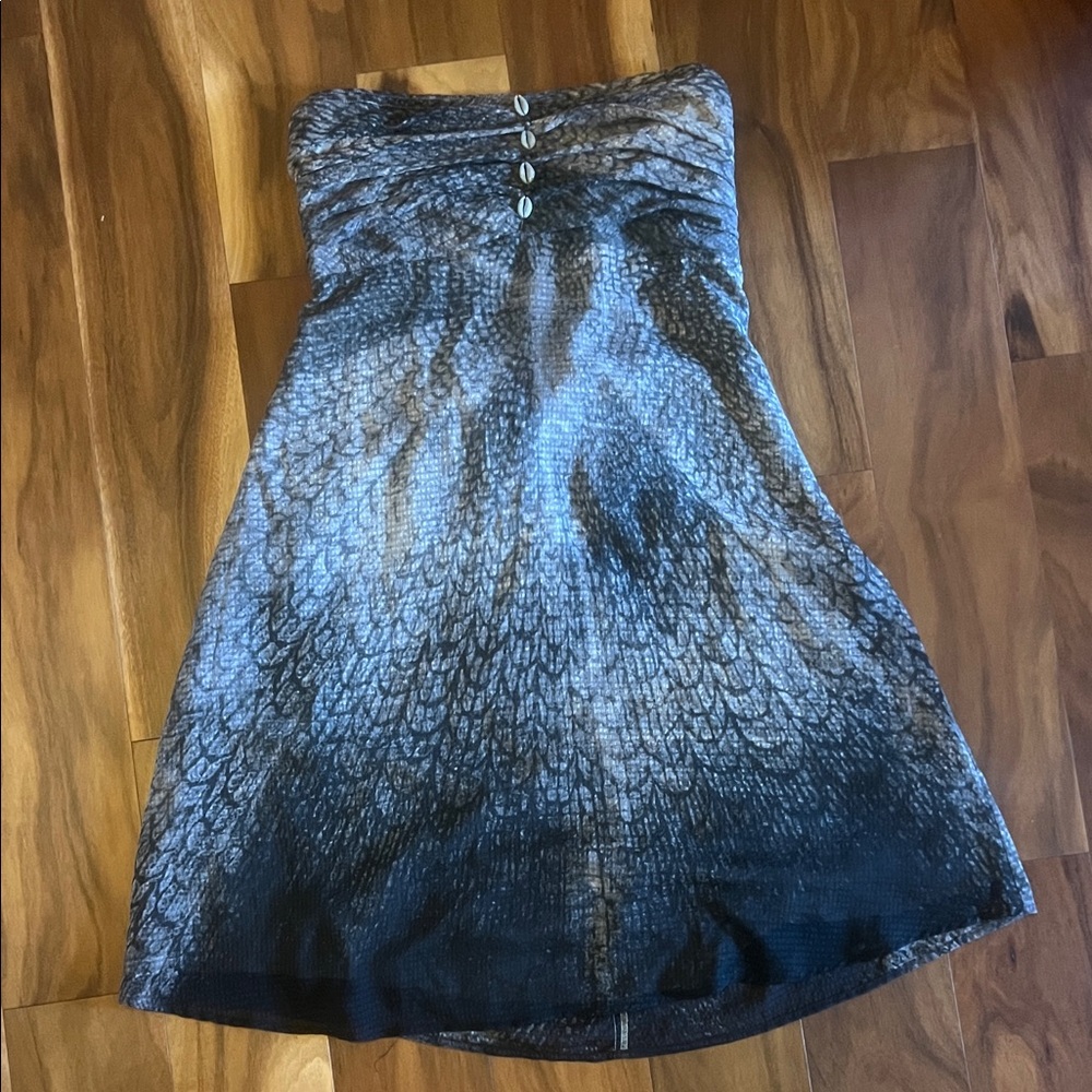 Free People Strapless Ultra Mari Dress in Black and Gray